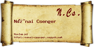 Nánai Csenger névjegykártya